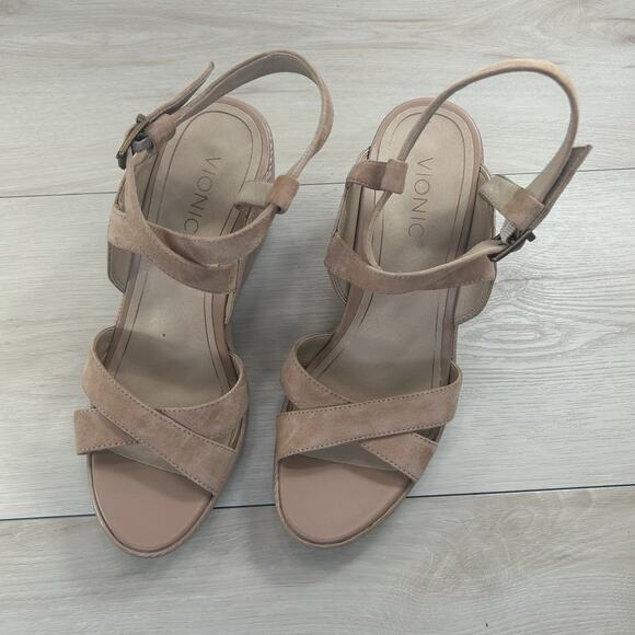 Vionic Bonita Women Wedge Supportive Active Adjustable Sandal Macaroon Size 9.5 - Picture 5 of 16